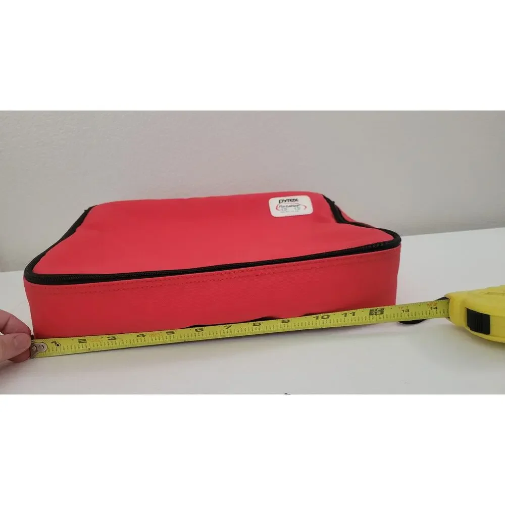 Pyrex Portables Insulated Casserole Dish Carrier Red Black Cold Pack Pocket